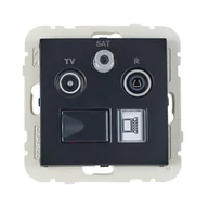 Gniazdka elektryczne - Efapel Gniazdo RTV/SAT/KOMP LOGUS 90 Czarny - miniaturka - grafika 1