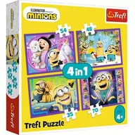 Puzzle - Trefl Puzzle 4w1 W świecie Minionków - miniaturka - grafika 1