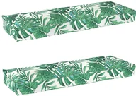 Poduszki ogrodowe - vidaXL Zestaw poduszek na paletę 2 pcs Wzór w liście 120 x 40 x 8 cm - miniaturka - grafika 1