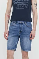 Spodenki męskie - Superdry szorty jeansowe męskie kolor niebieski - miniaturka - grafika 1