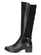 Kozaki damskie - Caprice Skórzane kozaki w kolorze czarnym - miniaturka - grafika 1