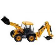 Samochody i pojazdy dla dzieci - Siku 3558, JCB 4CX koparka, 1:50, metal/tworzywo sztuczne, żółty, wiele funkcji, możliwość łączenia z modelami w tej samej skali 3558 - miniaturka - grafika 1