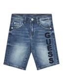 Spodenki damskie - Guess Szorty jeansowe L5GD01 D4GV0 Niebieski Regular Fit - miniaturka - grafika 1