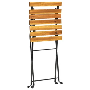 Składane krzesła ogrodowe, 8 szt., stal i lite drewno akacjowe - Fotele i krzesła ogrodowe - miniaturka - grafika 8