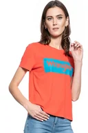 Koszulki i topy damskie - DAMSKI T-SHIRT WRANGLER LOGO TEE BITTERSWEET RED W7P3EVXBO 112132041 - Wrangler - miniaturka - grafika 1