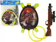 Zabawki militarne - Pistolet Na Wodę Brązowy Magazynek W Plecaku Szelki Dinozaury Czerwony - miniaturka - grafika 1