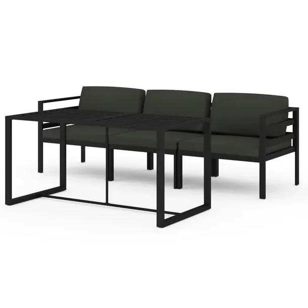 Aluminiowy zestaw wypoczynkowy do ogrodu antracytowy, modułowy 120x60 cm