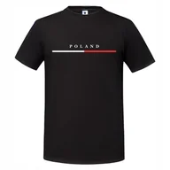 Koszulki męskie - Koszulka męska POLAND elegancka modna Polska Patriotyczny Charakter T-shirt - miniaturka - grafika 1