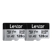 Karty pamięci - Lexar 2x128GB microSDXC Silver Plus UHS-I U3 A2 V30 - miniaturka - grafika 1