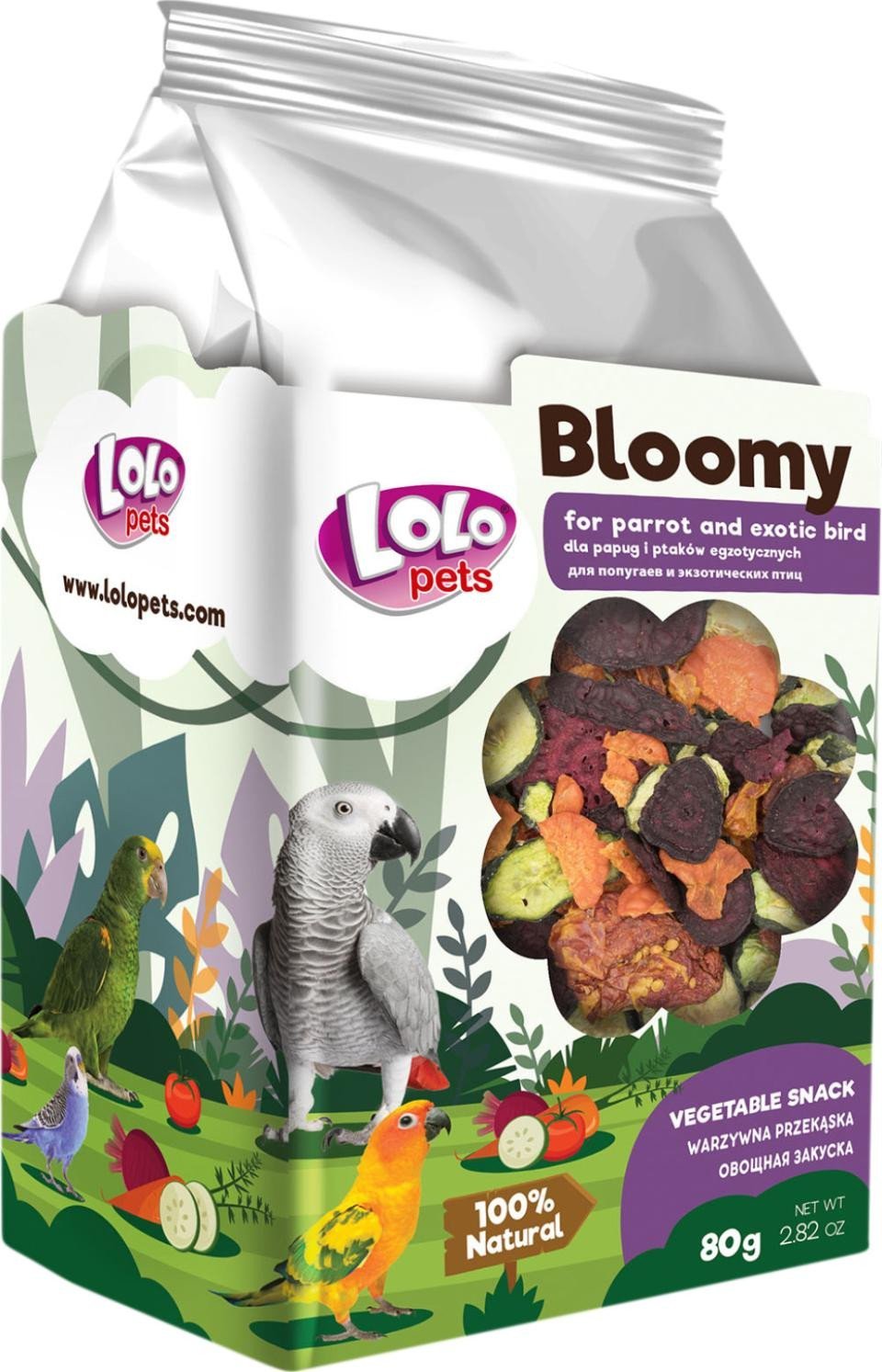 Bloomy Vegetable snack for parrots and exotic birds 80 g
