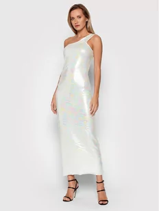 ROTATE Sukienka koktajlowa Linda Dress RT538 Biały Slim Fit - Sukienki - miniaturka - grafika 1
