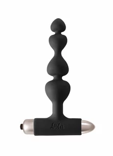 Kulki analne - Lola Lola Toys Vibrating Anal Plug Spice It Up Excellence Black - Wibrujące koraliki analne, czarne - grafika 1