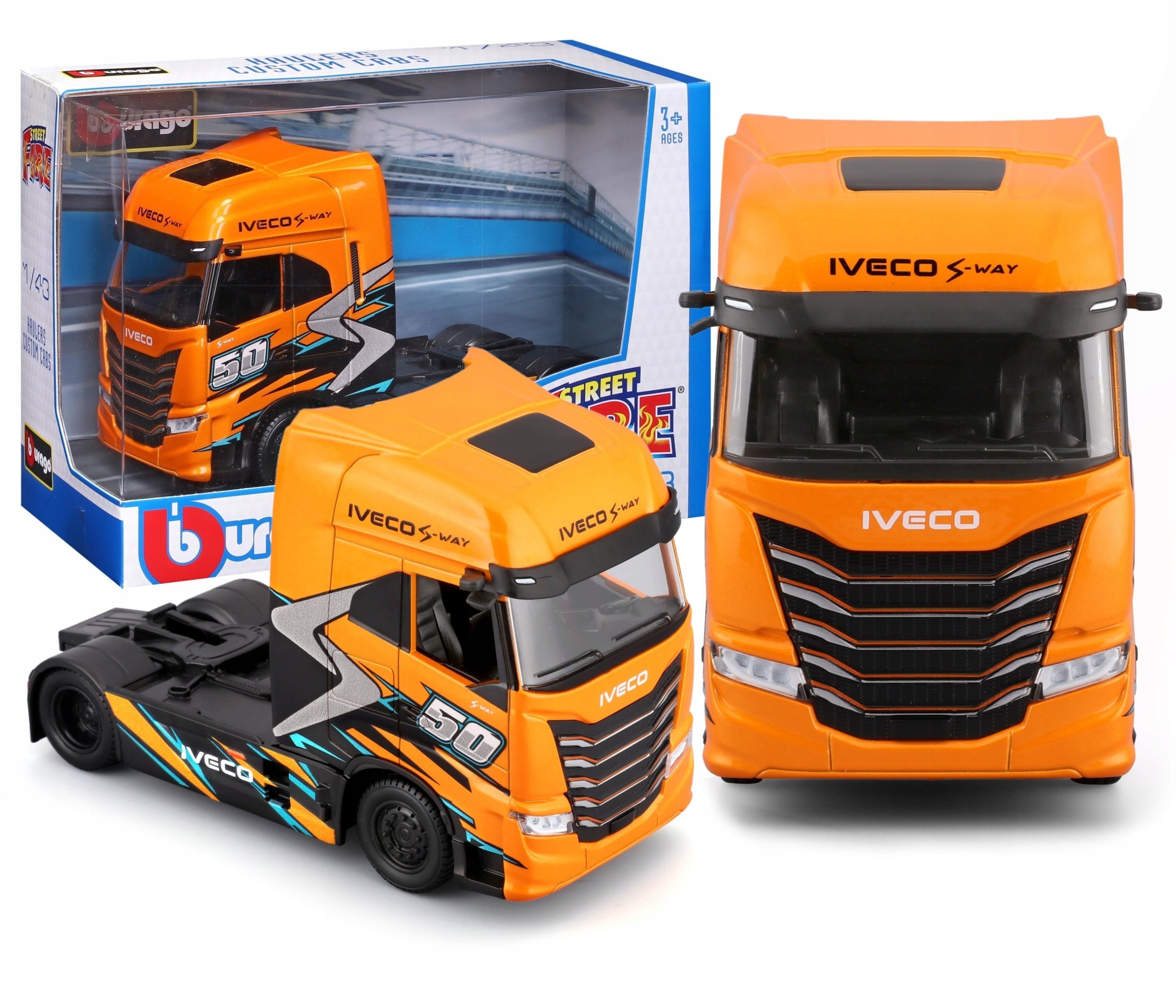 Bburago BBU 1:43 Str.Fire Haulers Custom Cabs Iveco 32208
