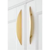 Zawiasy, okucia i inne akcesoria - Gałki i uchwyty meblowe 2 sztuki Złote uchwyty meblowe Mosiężne uchwyty meblowe Rozstaw otworów 96 mm ze śrubami - miniaturka - grafika 1