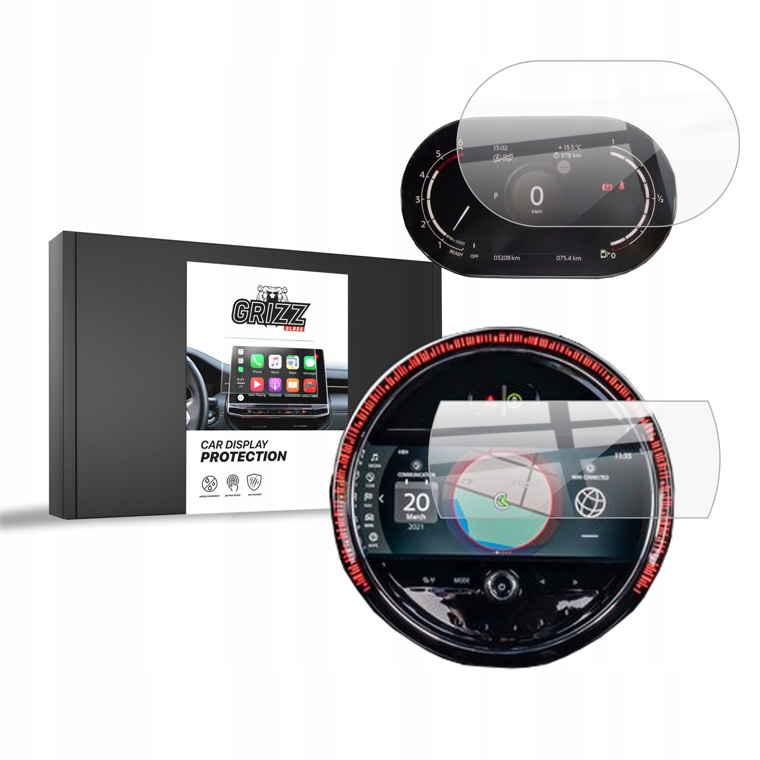 GrizzGlass Folia ceramiczna CarDisplay Protection do Mini Cabrio 3 2021-2023 [2w1]