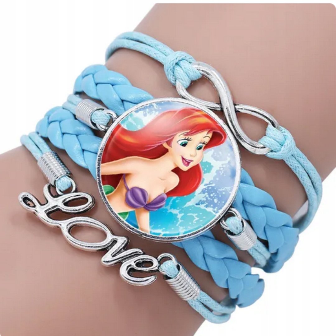 Regulowana bransoletka Morska Love Infinity błękitna medalion pleciona