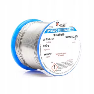 CYNA Z TOPNIKIEM 0,50mm 500g 0,5kg Cynel Sn60Pb4 - Akcesoria do lutowania - miniaturka - grafika 1