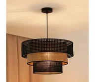 Lampy sufitowe - Brilagi - Żyrandol na lince DAKOTA LUNETA 1xE27/15W/230V śr. 45 cm czarny/beżowy - miniaturka - grafika 1