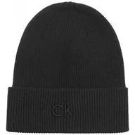 Czapki damskie - Czapka CK Embroidery Fine Rib Beanie Ck Black K60K612590 BEH (CK554-a) Calvin Klein - miniaturka - grafika 1