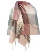 Apaszki i szaliki damskie - Szal tkany szalik elegancka chusta w kratę BŁYSK - miniaturka - grafika 1