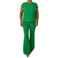 Spodnie damskie - Spodnie z Crease Flared Trousers Victoria Rosehill, rozmiar 48, zielone, eleganckie spodnie damskie, zielony, 48 - miniaturka - grafika 1