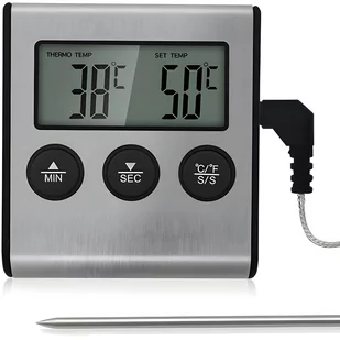 Termometr Termostat Minutnik Do Wędzarni Grill Elektroniczny Sonda Mięsa - Termometry kuchenne - miniaturka - grafika 1