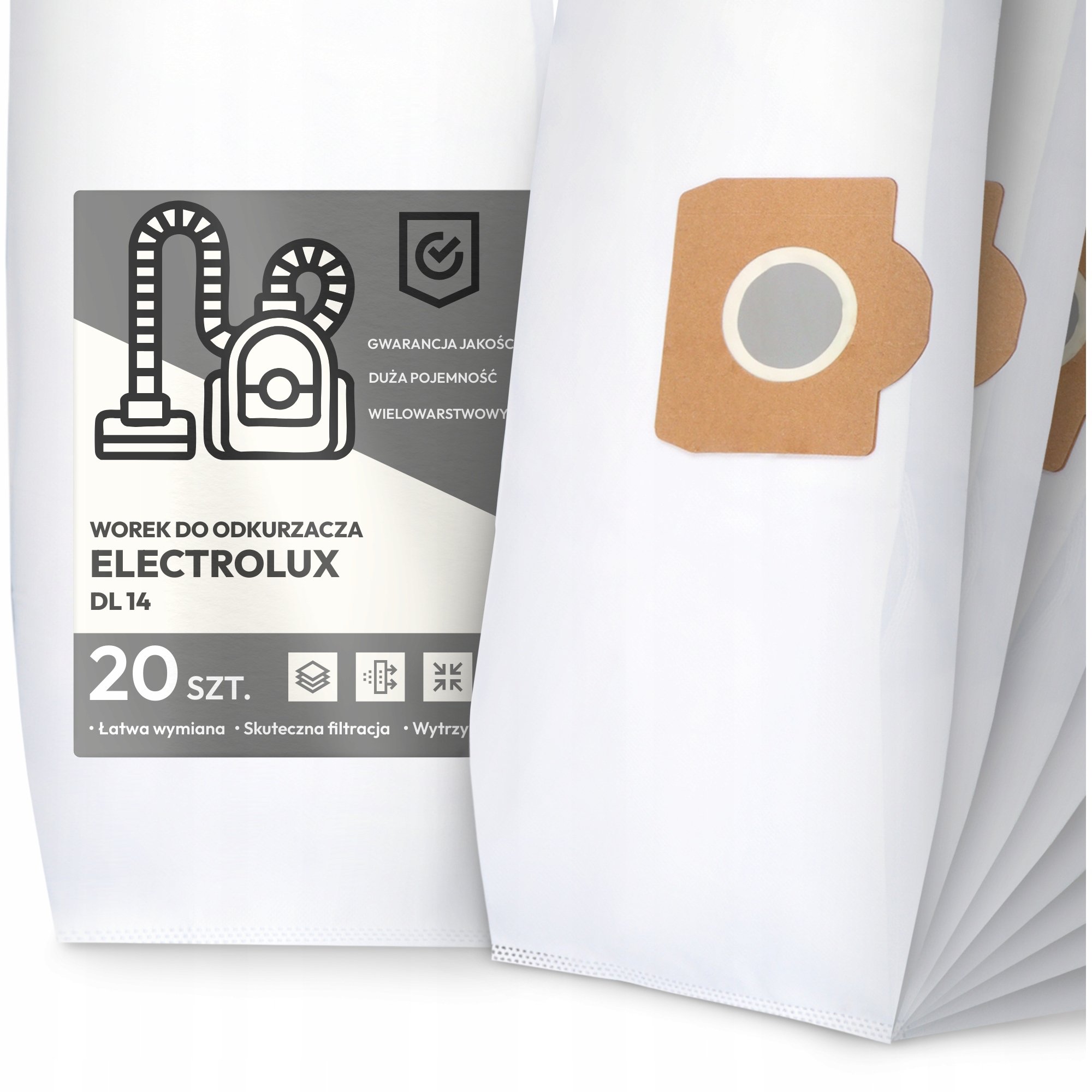 20x Worek do Odkurzacza Electrolux DL 14 Syntetyczny Pojemny Odporny Worki