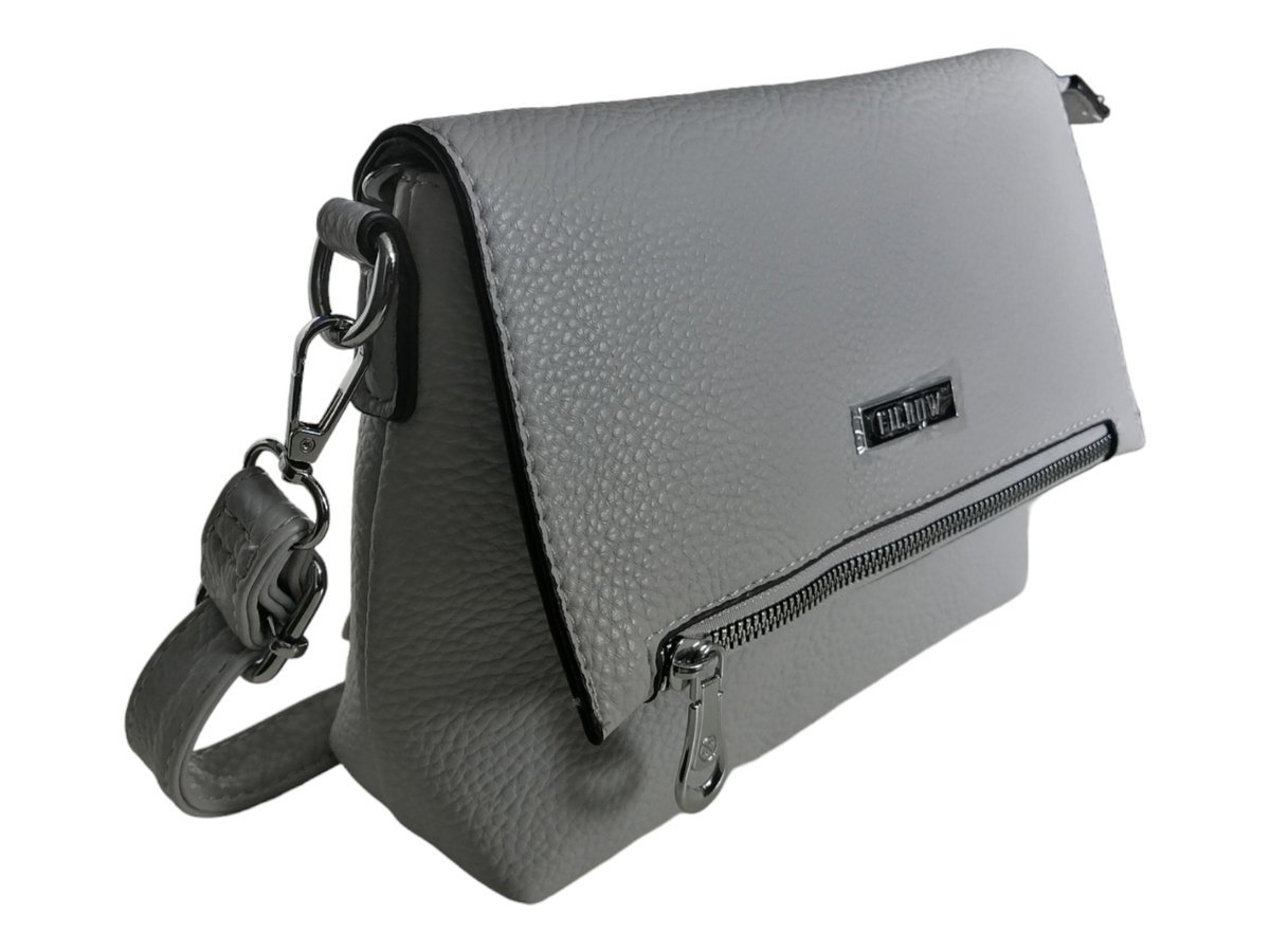 Klasyczna Szara Listonoszka ~ Torebka Damska ~ Mała Listonoszka Damska