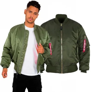Kurtka Alpha Industries MA-1 100101 01 - Zielona  L - Odzież taktyczna i umundurowanie - miniaturka - grafika 1