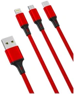 Kable USB - Kabel 3W1 Lightning Do Iphone Micro Usb Usb-C 2,4A Xo-Nb173 - miniaturka - grafika 1