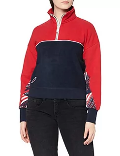 Swetry damskie - Superdry Damski sweter sportowy Dolman Funnel, Czarny Aop, L - grafika 1