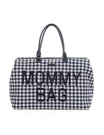 Torby i organizery dla mam - Childhome Torba Mommy Bag czarna-biała pepitka - miniaturka - grafika 1