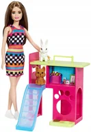 Lalki dla dziewczynek - Lalka Barbie I Domek Dla Zwierząt piesek królik - miniaturka - grafika 1