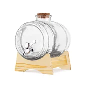 Domowy wyrób alkoholu - Beczka 1,5l wino/nalewkę  drewniana podstawka z kranikiem - BSK15 - miniaturka - grafika 1