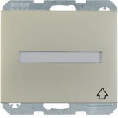 Gniazdka elektryczne - K.5 Berker Gniazdo SCHUKO z pokrywą i polem opisowym, samozaciski, stal szlachetna nierdzewna - miniaturka - grafika 1