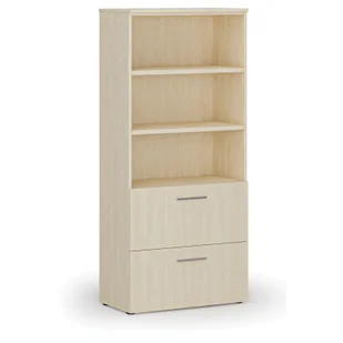 Szafa z szufladami na teczki zawieszkowe PRIMO WOOD, 1781 x 800 x 420 mm, brzoza - Szafy biurowe - miniaturka - grafika 1