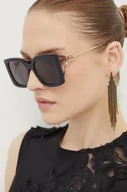Okulary przeciwsłoneczne - Gucci okulary przeciwsłoneczne damskie kolor czarny GG1567SA - miniaturka - grafika 1