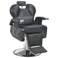 Fotele fryzjerskie - shumee Fotel barberski czarny 72x68x98 cm sztuczna skóra - miniaturka - grafika 1