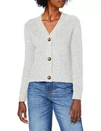 Swetry damskie - Only Kobiety Onlcarol L/S Knt Noos Kardigan, Jasnoszary, M - miniaturka - grafika 1