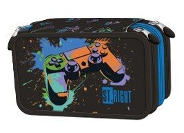 PIÓRNIK SZKOLNY POTRÓJNY Z WYPOSAŻENIEM STRIGHT GAME CONTROLLER SPLASH