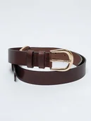 Paski - BIG STAR Skórzany pasek w kolorze brązowym - miniaturka - grafika 1