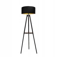 Lampy stojące - lampa stojąca podłogowa ls-095 drewno abażur - miniaturka - grafika 1