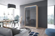 Szafy - Szafa Loko 2 Przesuwna, 120 Cm, 2-Drzwiowa Biała, Sonoma, Wenge, Szkło Lacobel Białe, Czarne, Grafit, Opcja Oświetlenia Led - miniaturka - grafika 1