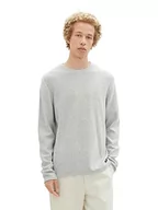 Swetry męskie - TOM TAILOR Denim sweter męski, 34036 - Light Ice Blue Mouline, L - miniaturka - grafika 1