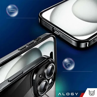Etui MagSafe Case do iPhone 15 Plus Glamour Luxury obudowa Slim Ring Alogy Czarny przezroczysty - Etui i futerały do telefonów - miniaturka - grafika 5