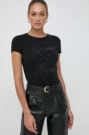 Koszulki sportowe damskie - Guess t-shirt damski kolor czarny - miniaturka - grafika 1