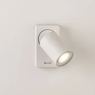 Lampy ścienne - Searchlight Kinkiet z przełącznikiem, biały, aluminium, przełącznik, GU10 - miniaturka - grafika 1