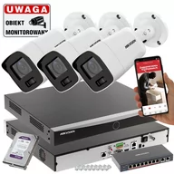 Zestawy do monitoringu - Monitoring Hikvision Acusense 3 kamery IP 8MPx DS-2CD2087G2-LU(2.8mm) ColorVu Mikrofon MicroSD - miniaturka - grafika 1