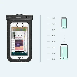 Ugreen wodoodporne etui torebka na telefon IPX8 do 30m czarny (60959) - Etui i futerały do telefonów - miniaturka - grafika 9