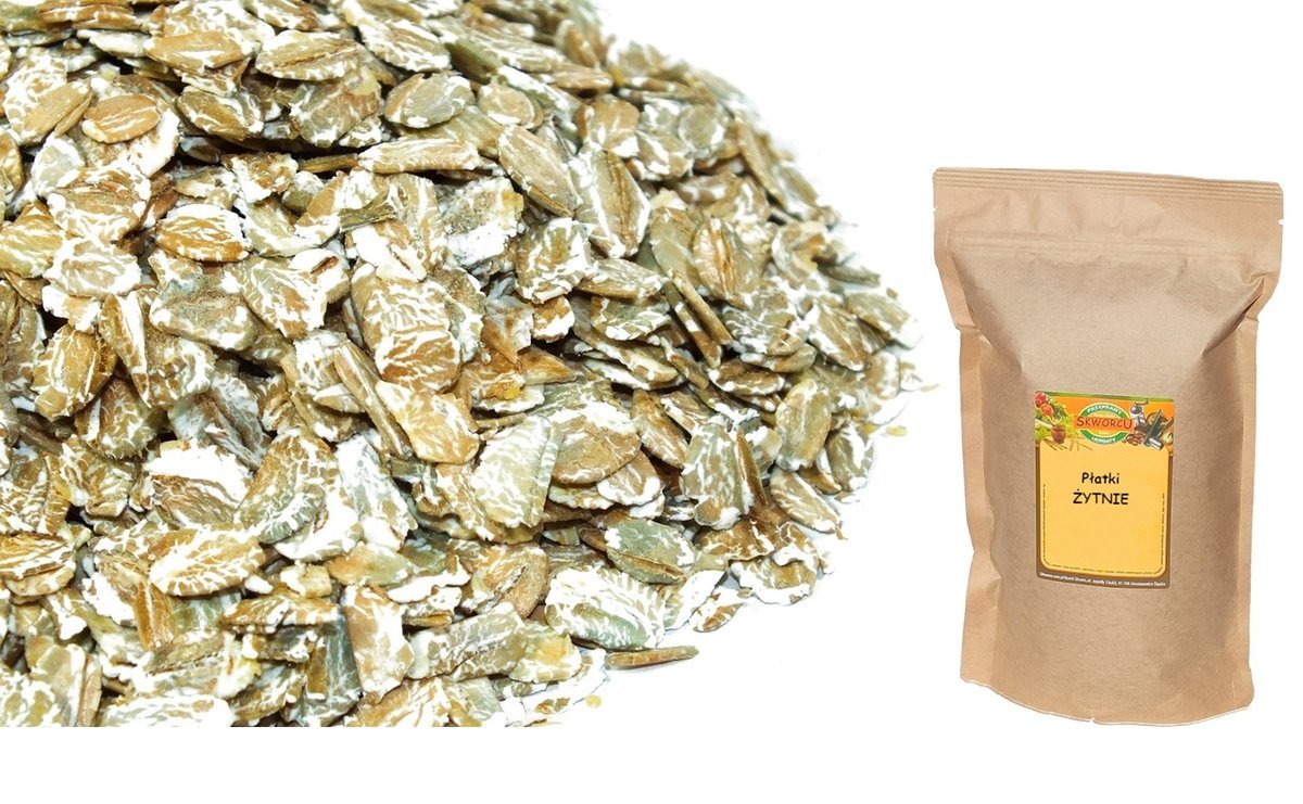 Płatki ŻYTNIE naturalne 1 kg DUŻA PAKA od Skworcu